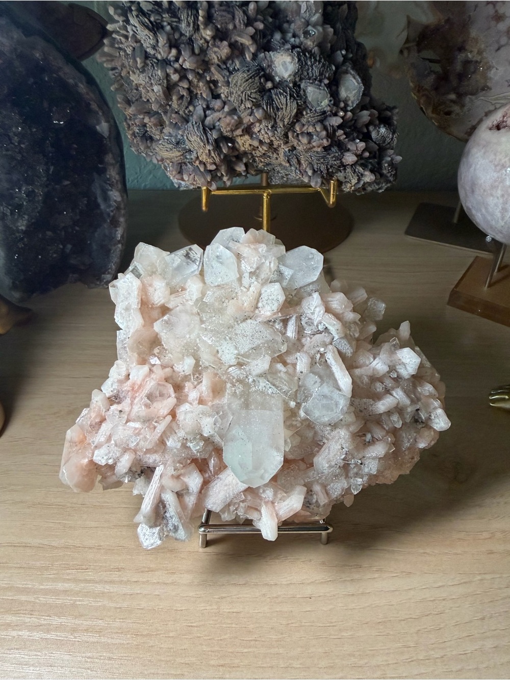 Large Apophyllite & Peach Stilbite Collector Specimen